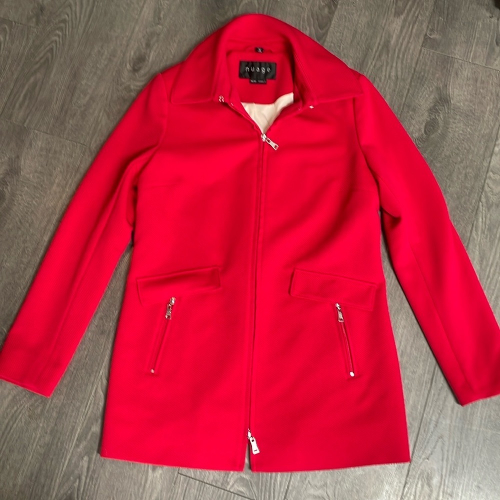 Nudge red zippered down jacket size medium